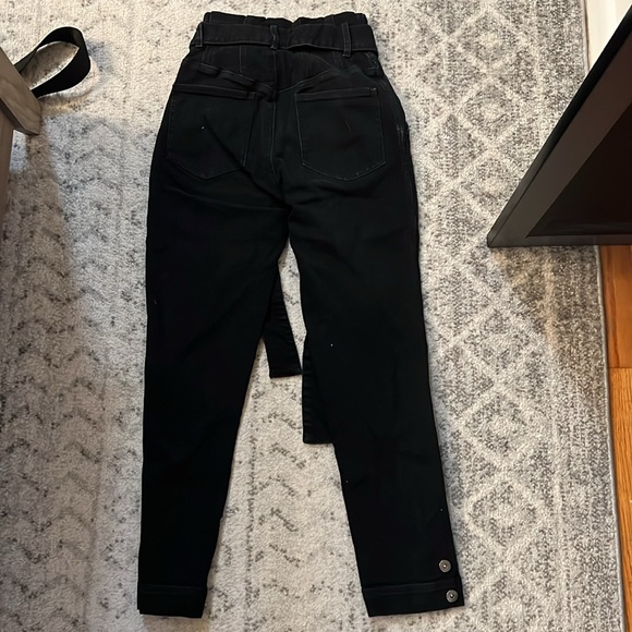 something navy black jean pants with tie belt great condition size 00 - Picture 6 of 6